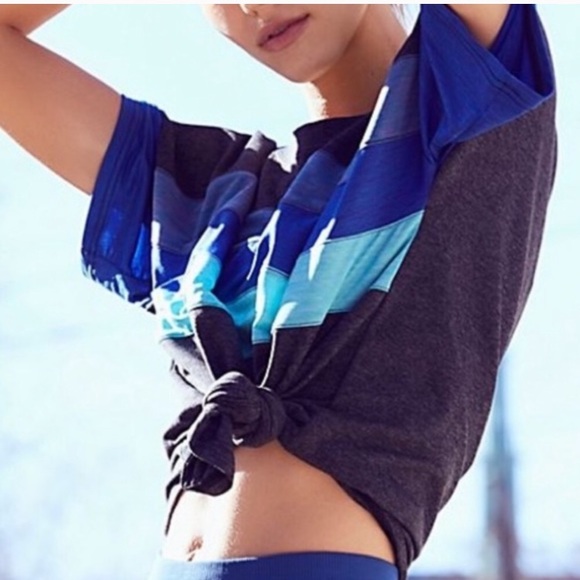 Free People Tops - Free people color-block athletic T-shirt size   S